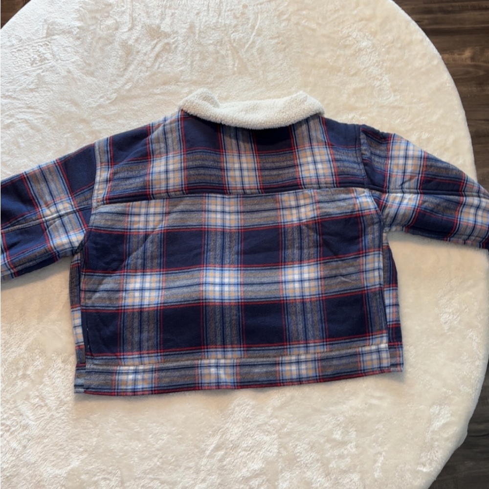 New, Aerie Cropped Plaid Sherpa Jacket - Picture 12 of 16